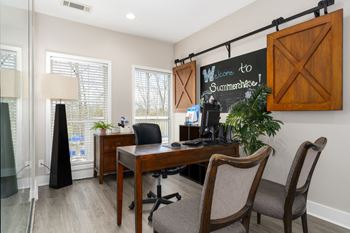 The leasing desk welcomes you home.